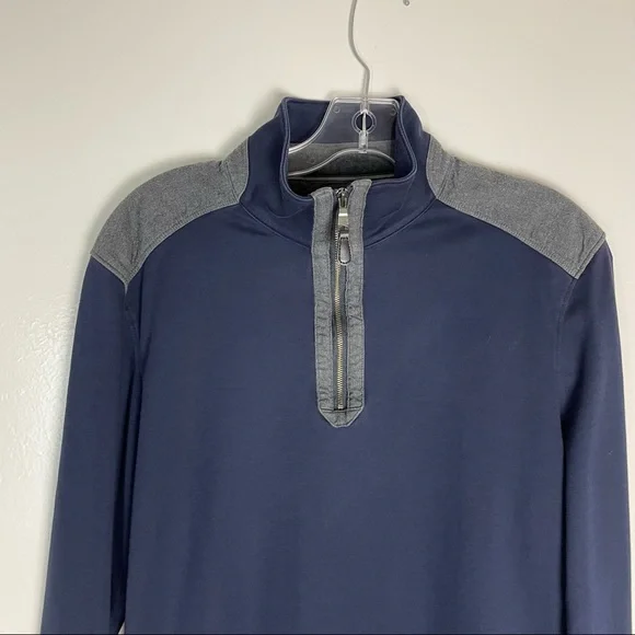 Banana Republic T-shirt Sweater Sweatshirt Luxury Touch Medium Zip Blue Long S - Picture 3 of 10